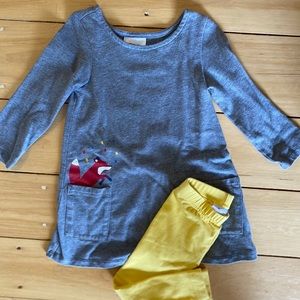 Hanna Andersson Sz 90 Fox Tunic + Leggings Outfit